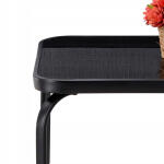 GardenLine Fémvázas kerti bútor szett - Dohányzóasztal + Pad + 2 db szék - Fekete