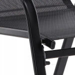 GardenLine Fémvázas kerti bútor szett - Dohányzóasztal + Pad + 2 db szék - Fekete