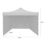 GardenLine Kerti pavilon 3 oldalfallal - Szürke - 3 x 3 m