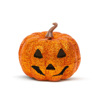 Halloween-i RGB LED dekor - habszivacs tök - narancssárga - 11 cm