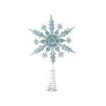 Karácsonyfa csúcsdísz - hópehely alakú - 22 x 15 cm - világoskék