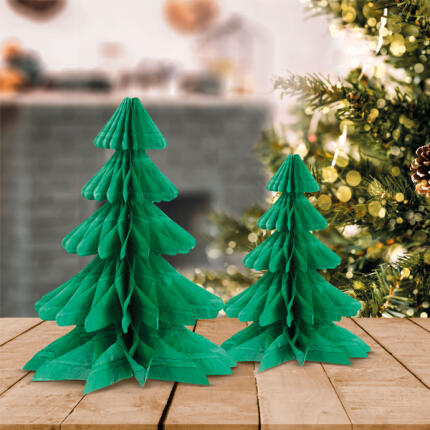 Karácsonyi dekoráció - 3D, papír - fenyőfa lampion