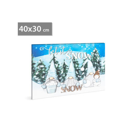 LED-es fali hangulatkép - Let it snow - 2 x AA, 40 x 30 cm