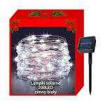 Napelemes karácsonyi fényfüzér - Hideg fehér (200 LED)