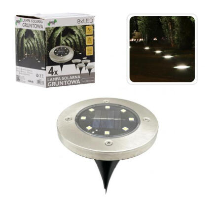Kör alakú LED-es szolár lámpa készlet 11,5x11,5x2,3 cm (4 db)