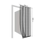 Szúnyogháló függöny ajtóra 100x220 cm - Fekete