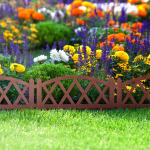 Virágágyás szegély / kerítés 60x34 cm - Barna