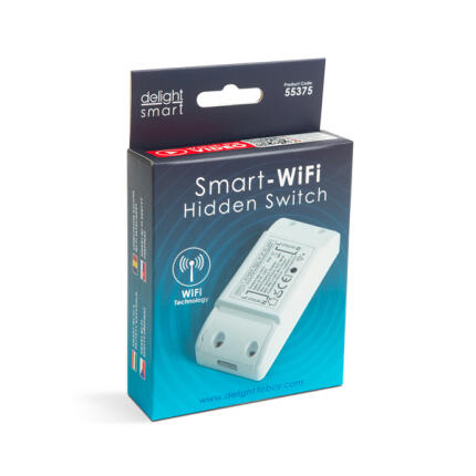 Smart Wi-Fi-s rejtett kapcsoló - 90-250V, 16A - Amazon Alexa, Google Home, IFTTT kompatibilitás