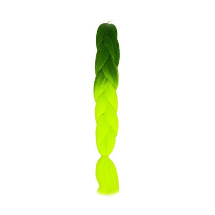 Többszínű szintetikus póthaj fonáshoz - 60 cm - Sötétzöld, Neonzöld
