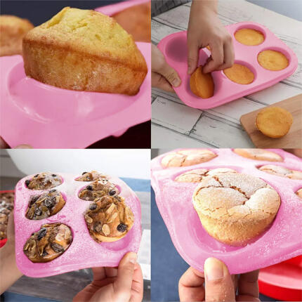 6 adagos szilikon muffinsütő forma - Rózsaszín