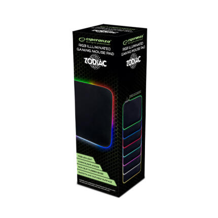 Világító RGB gaming egérpad - Esperanza Zodiac EGP105 - 350x250x8 mm