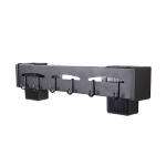 Falra akasztható konyhai szervező akasztókkal - 40x6,5x10,5 cm - Fekete