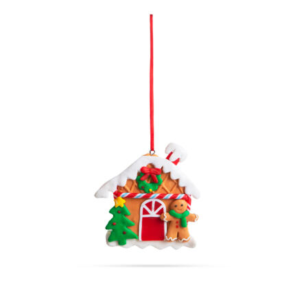 Karácsonyi mágneses dekoráció - 2 az 1-ben - mézeskalács házikó mézivel - 85 x 75 mm