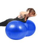 Széles fitnesz labda pumpával - 90 cm - Kék