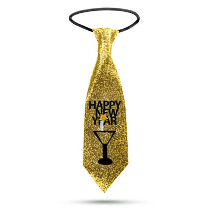 Szilveszteri nyakkendő - arany glitteres - 41 x 11 cm