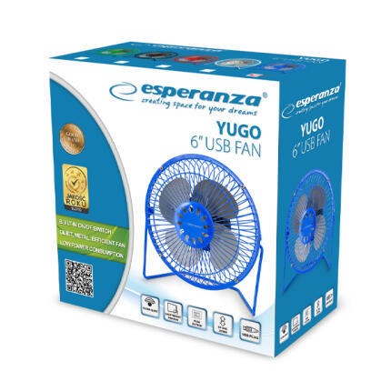 USB mini ventilátor (6) - Esperanza Yugo EA149B - Kék