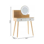 Fésülködőasztal LED-es tükörrel - 80x40x120 cm - Fehér, fa