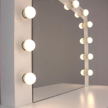 Fésülködőasztal LED-es villanykörtékkel - 90x40x140 cm - Fehér