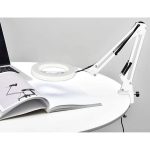 Izoxis Asztalra rögzíthető nagyító LED megvilágítással - 65x15x10 cm - Fehér