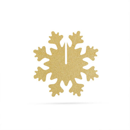 Karácsonyi dekor - jégkristály - arany - 7 x 7 cm - 5 db csomag