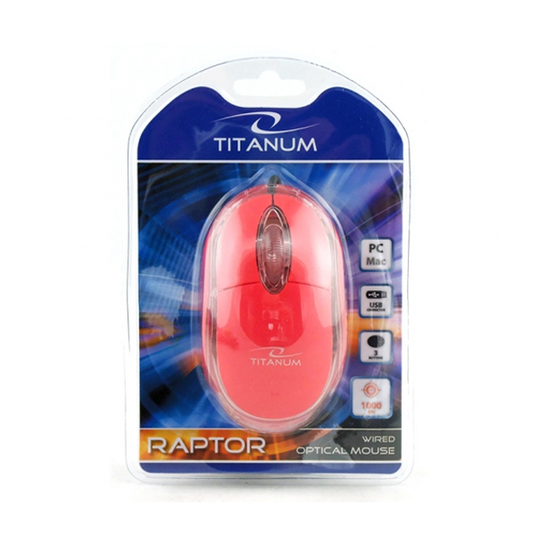 Vezetékes egér - Titanum Raptor TM102R - Piros
