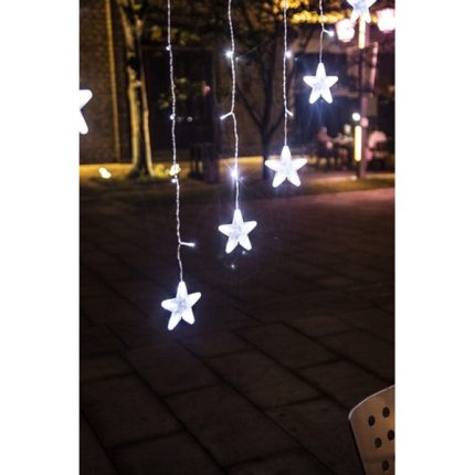 Karácsonyi csillagos fényfüggöny - Hideg fehér (136 LED)