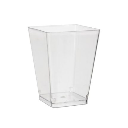 Négyzet alakú műanyag pohár készlet (50 db) - 120 ml