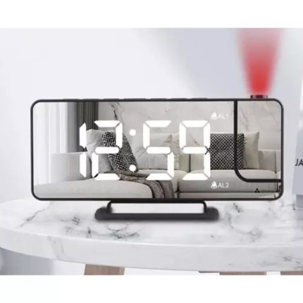Tükrös ébresztőóra LED kijelzővel és óra projektorral