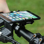 Biciklismotoros mobiltelefon tartó - kormányra szerelhető - fém