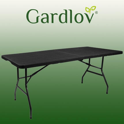 Összecsukható kerti asztal – 180 x 74 x 74 cm – Fekete