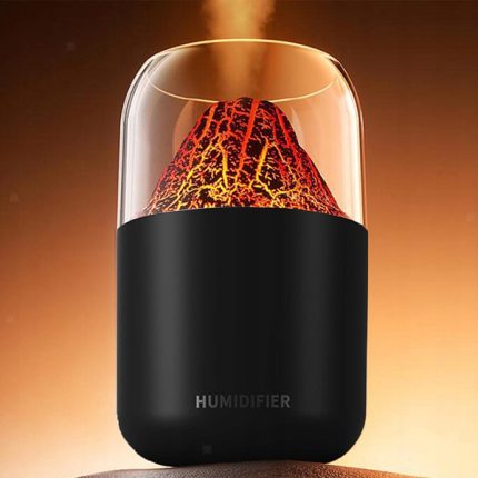 Ultrahangos aromaterápiás diffúzor LED világítással - Vulkán - Fekete