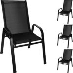 Kerti szék szett - 4 db - Fekete