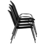 Kerti szék szett - 4 db - Fekete