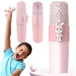 Vezeték nélküli karaoke mikrofon hangszóróval - Rózsaszín