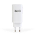 Hálózati Adapter USB + Type-C PD45W gyorstöltéssel - fehér